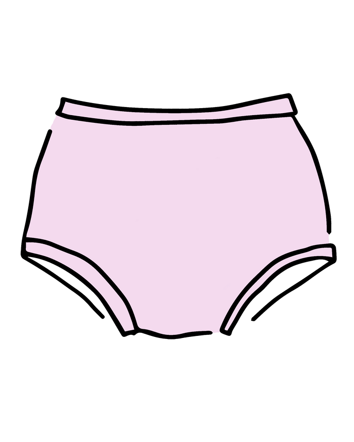 Drawing of Thunderpants Original style underwear in Plié Pink - light pink color.