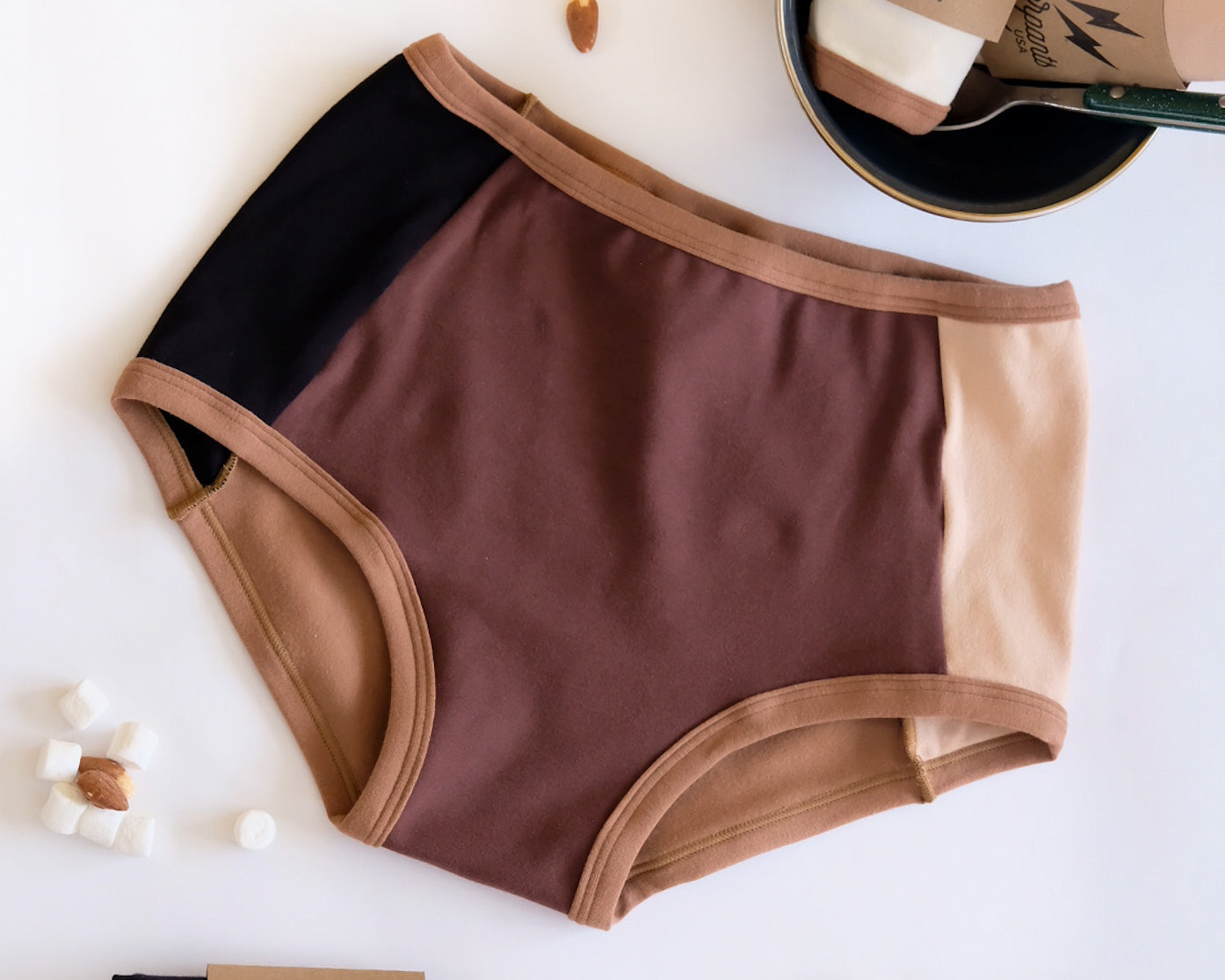 Flat lay of Thunderpants Original Panel Pants style underwear in Rocky Road - a mix of all our neutral colors.