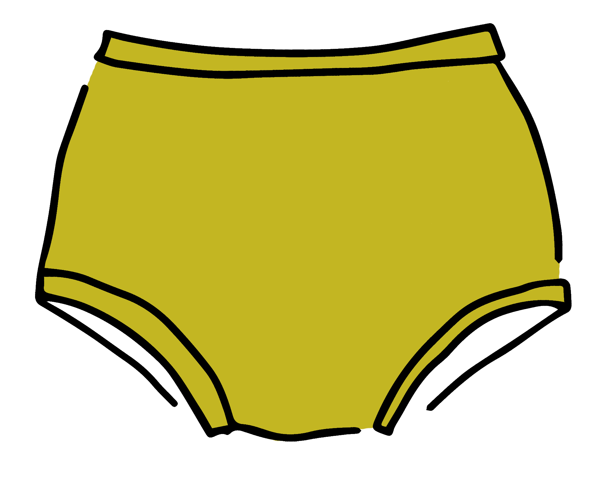 Drawing of Thunderpants Original style underwear in Star Fruit color - a chartreuse yellow.