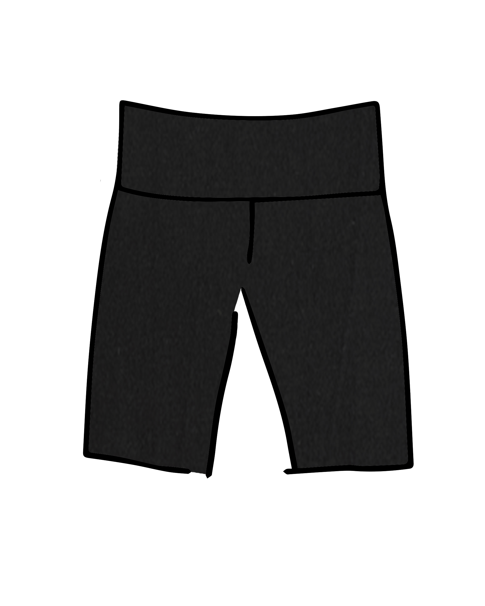Drawing of Thunderpants Bike Shorts in Plain Black.