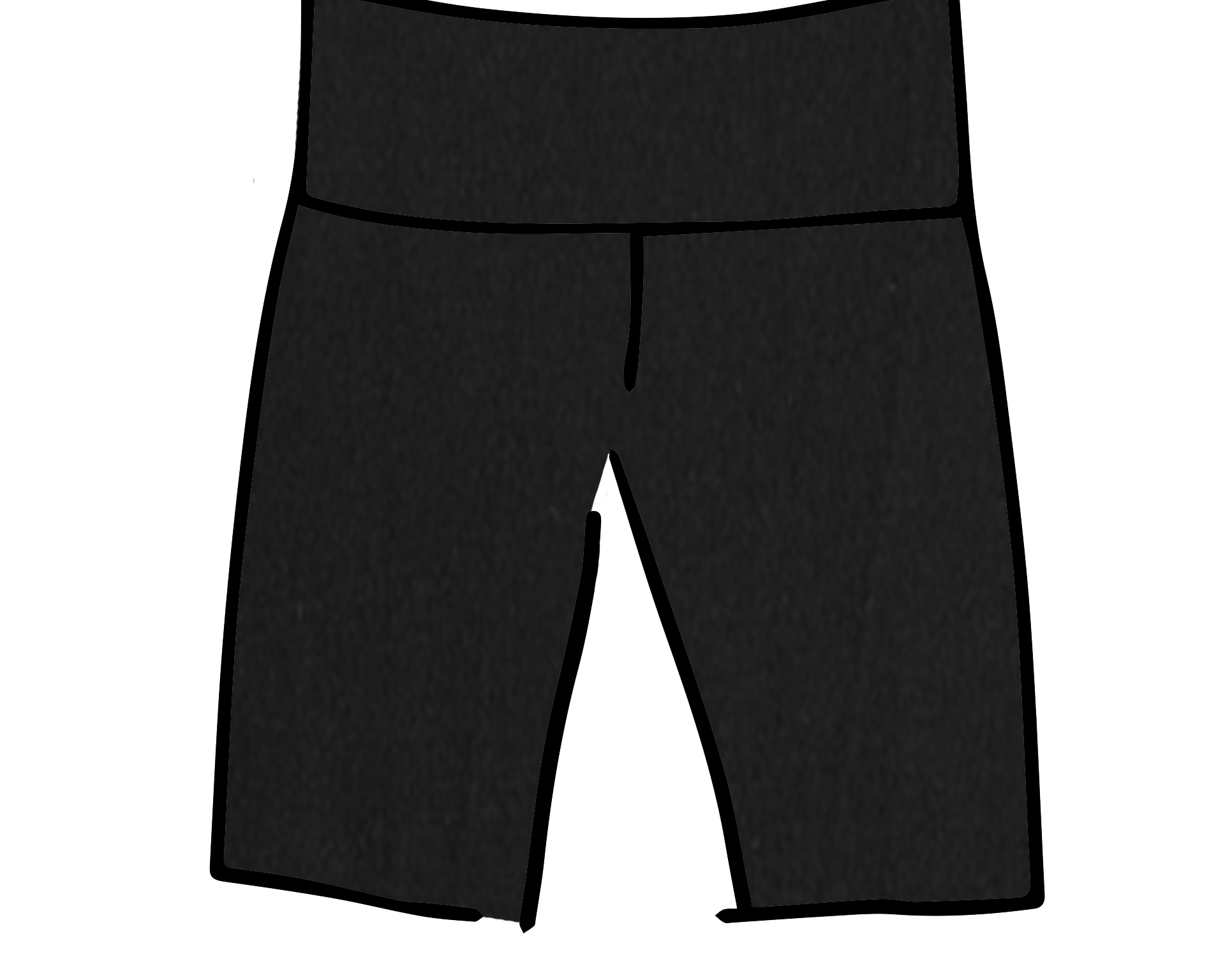 Drawing of Thunderpants Bike Shorts in Plain Black.