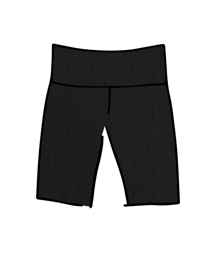 Drawing of Thunderpants Bike Shorts in Plain Black.