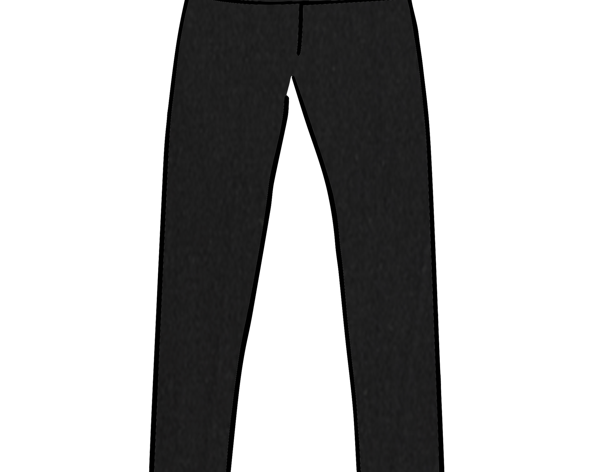 Drawing of Thunderpants Extra Long Leggings in Plain Black.