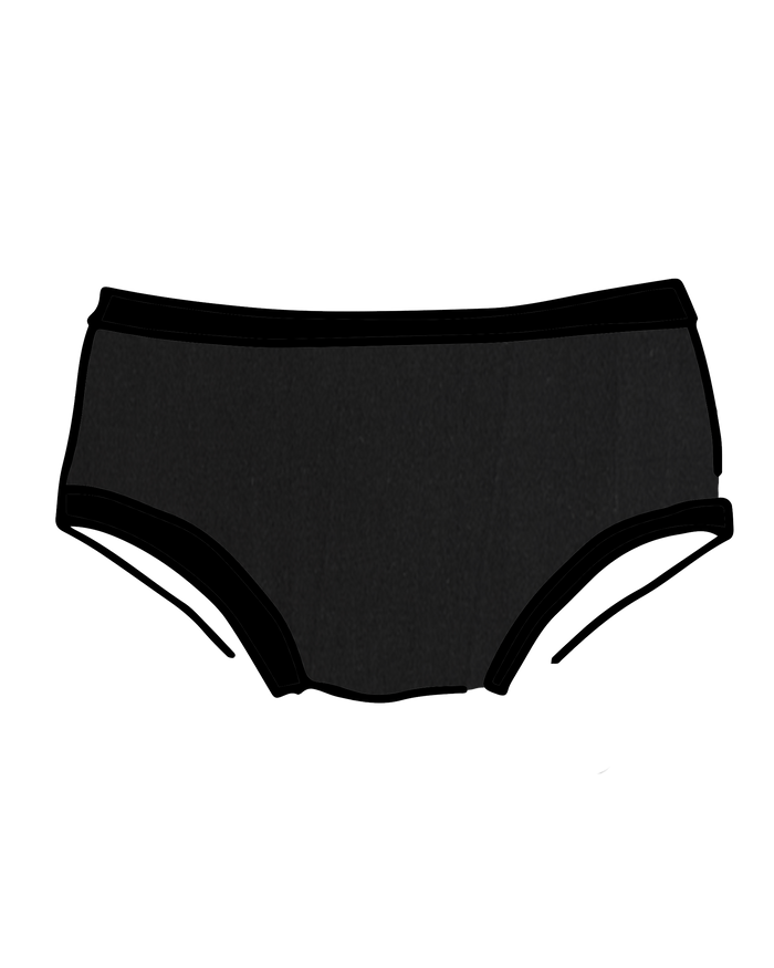 Drawing of Thunderpants Hipster style underwear in Plain Black.