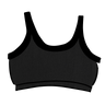 Drawing of Thunderpants Long Line style Bra in Plain Black.