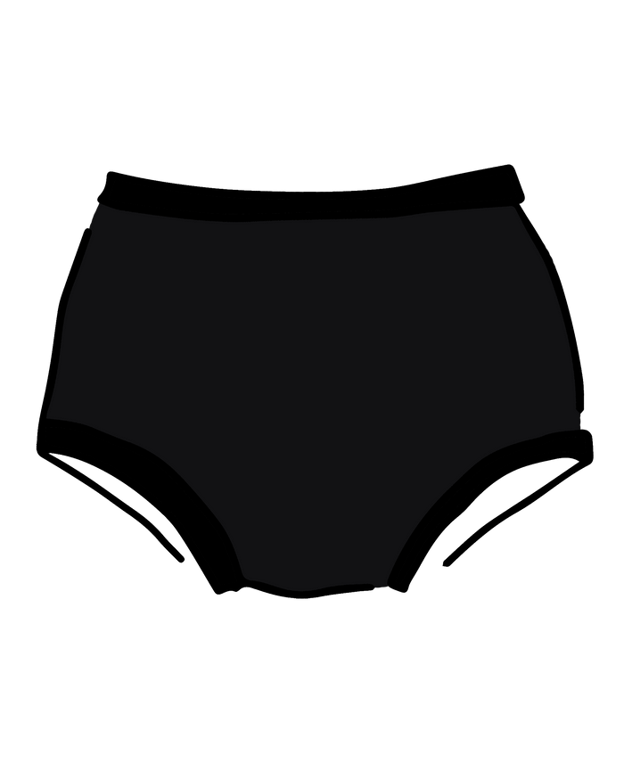 Drawing of Thunderpants Original style underwear in Plain Black.