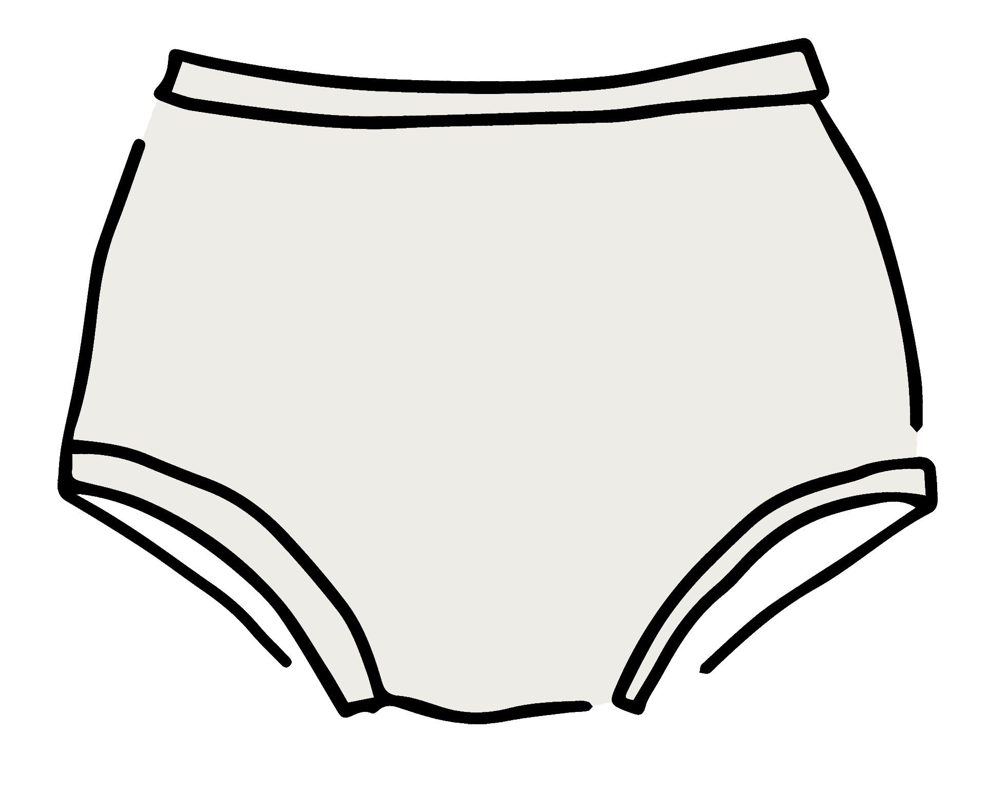 Drawing of Thunderpants organic cotton Original style underwear in Plain Vanilla.