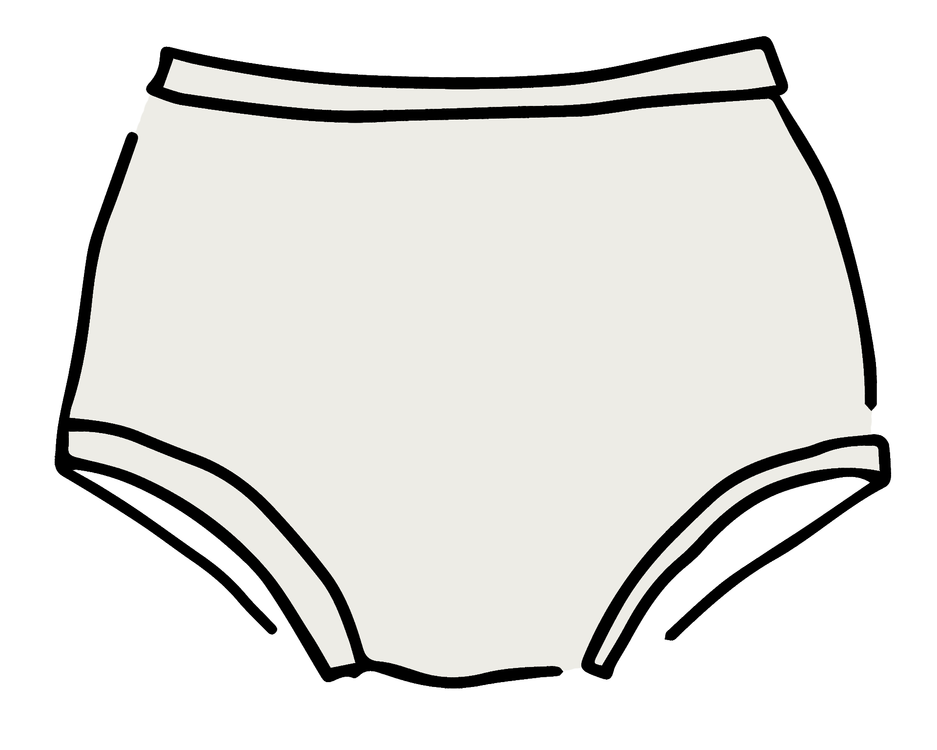 Drawing of Thunderpants Original style underwear in Plain Vanilla.
