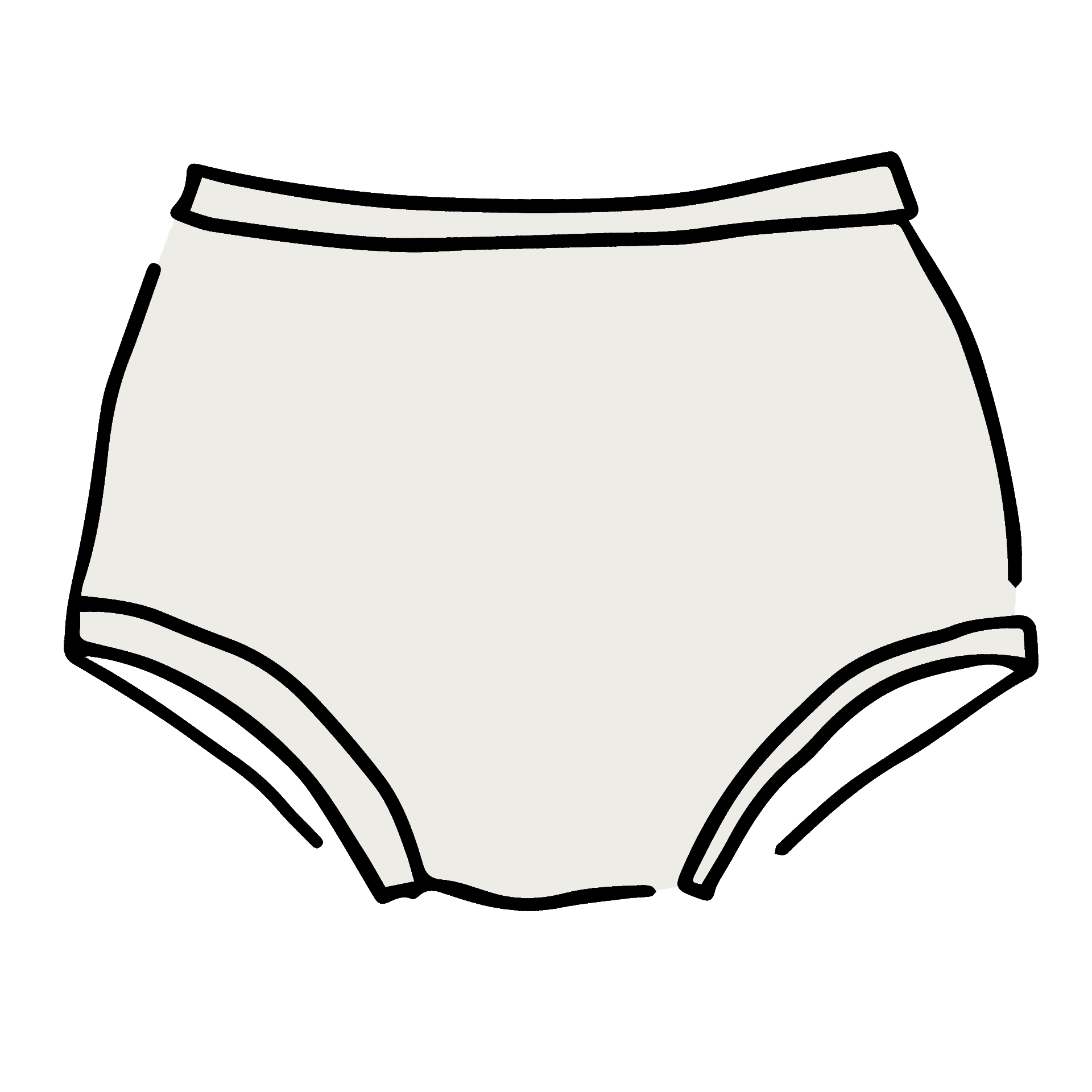 Drawing of Thunderpants Original style underwear in Plain Vanilla.