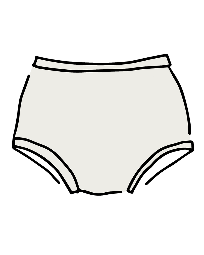 Drawing of Thunderpants Original style underwear in Plain Vanilla.