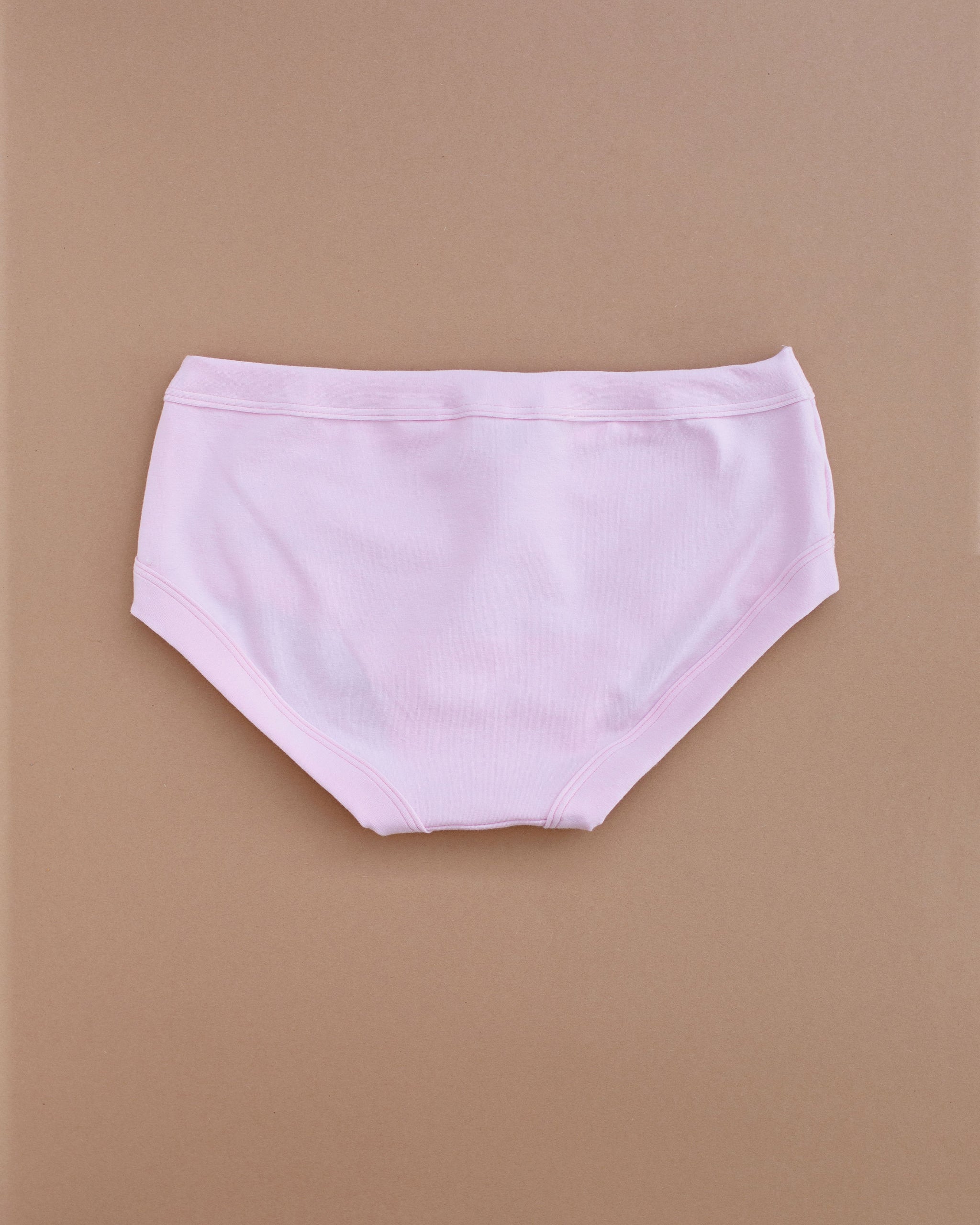Flat lay of Thunderpants Hipster style underwear in Plié Pink - light pink color.