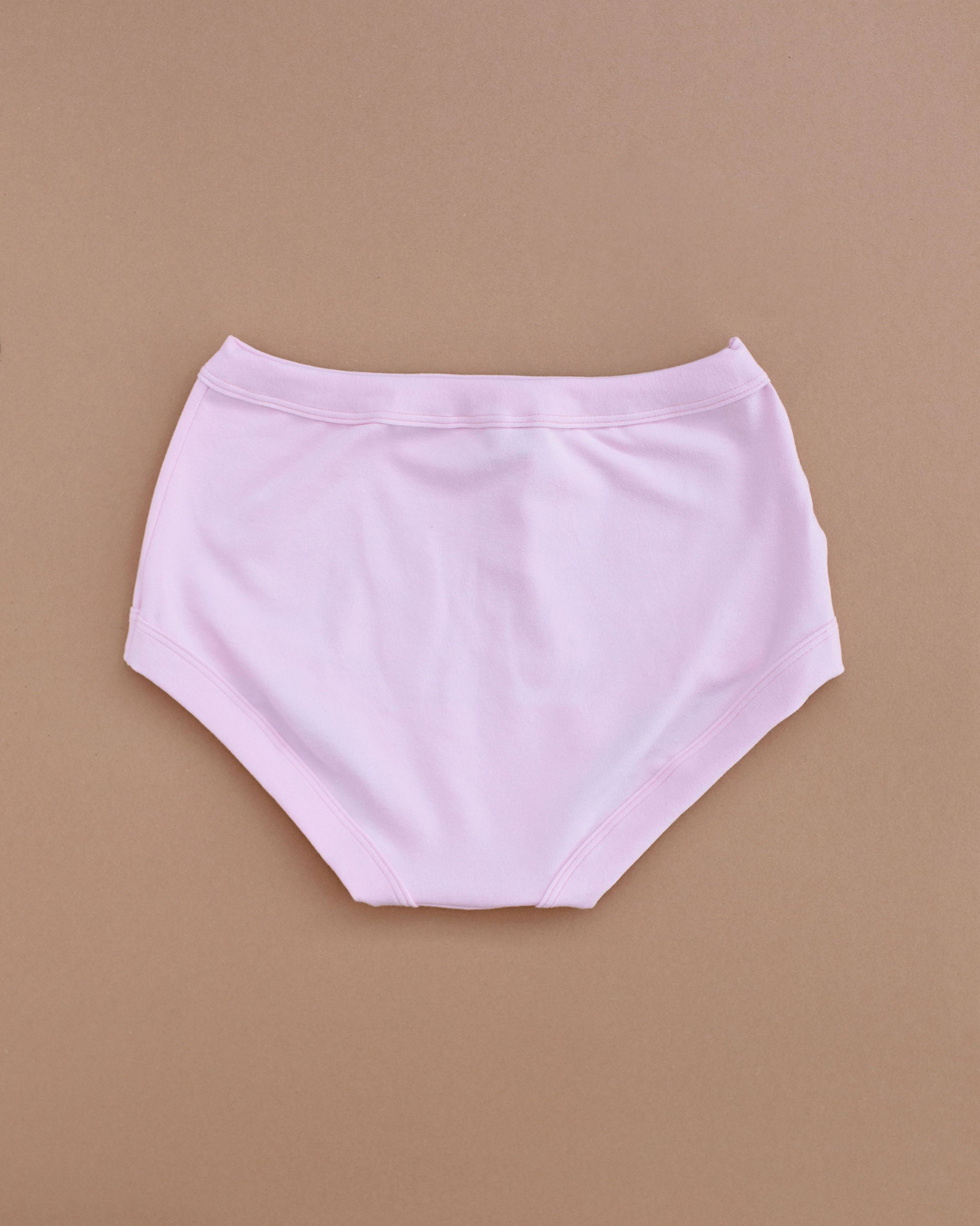 Flat lay of Thunderpants Original style underwear in Plié Pink - light pink color.