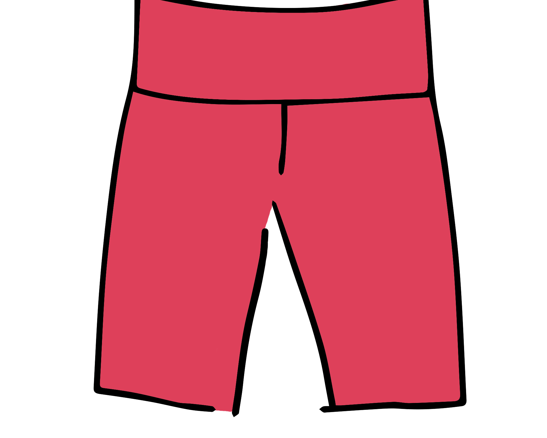 Drawing of Thunderpants Bike Shorts in Pomegranate.