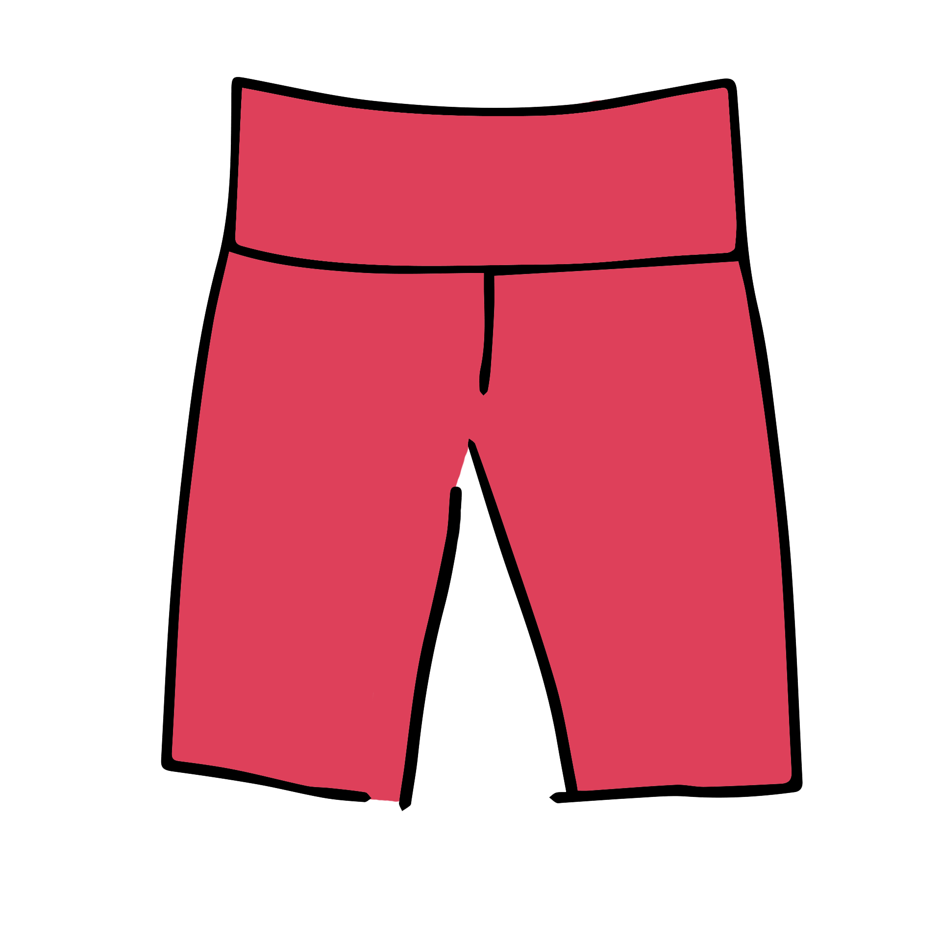 Drawing of Thunderpants Bike Shorts in Pomegranate.