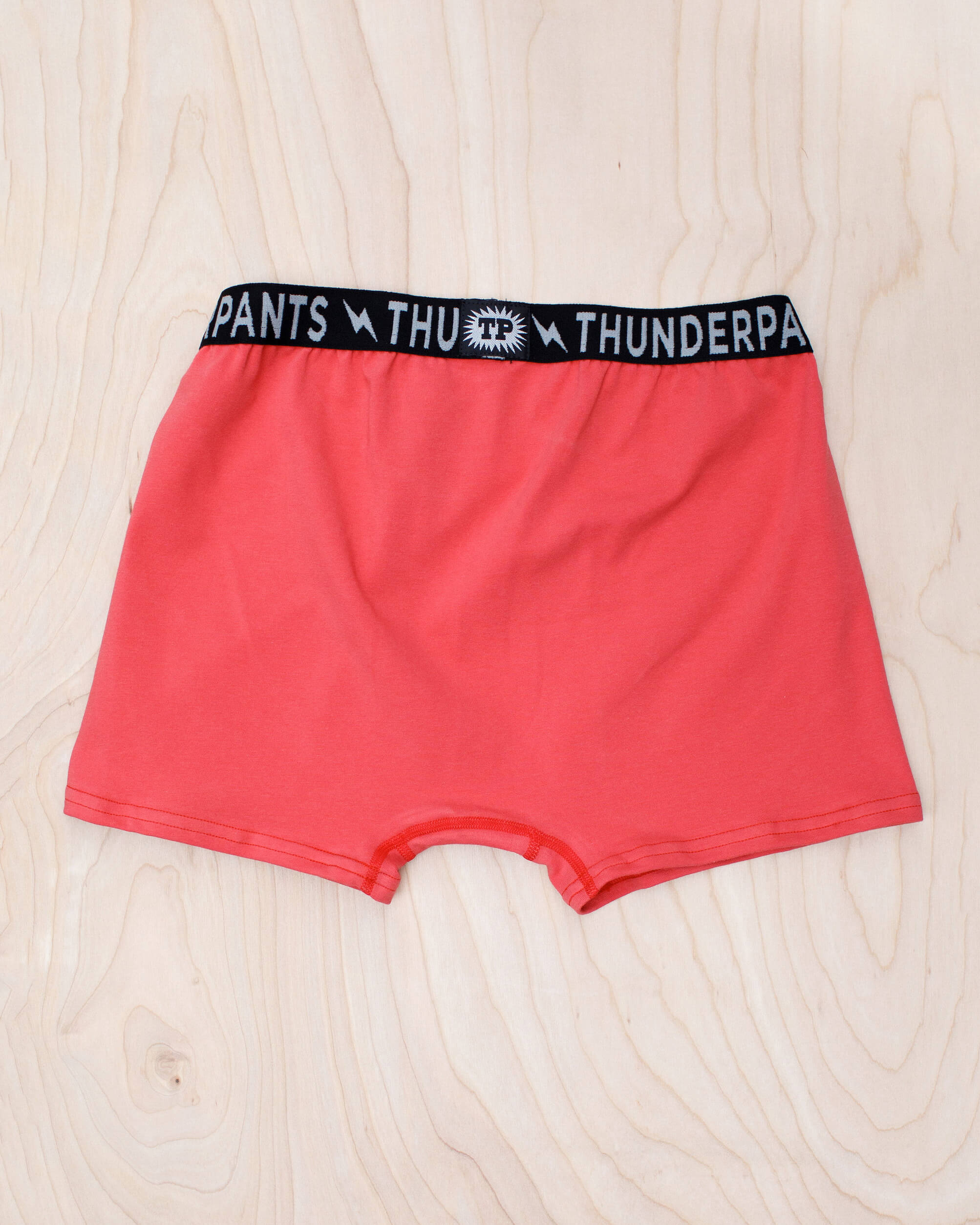 Drawing of Thunderpants Boxer Brief style underwear in Pomegranate Punch color.