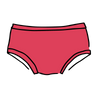 Drawing of Thunderpants Hipster style underwear in Pomegranate.