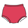 Drawing of Thunderpants Original style underwear in Pomegranate.