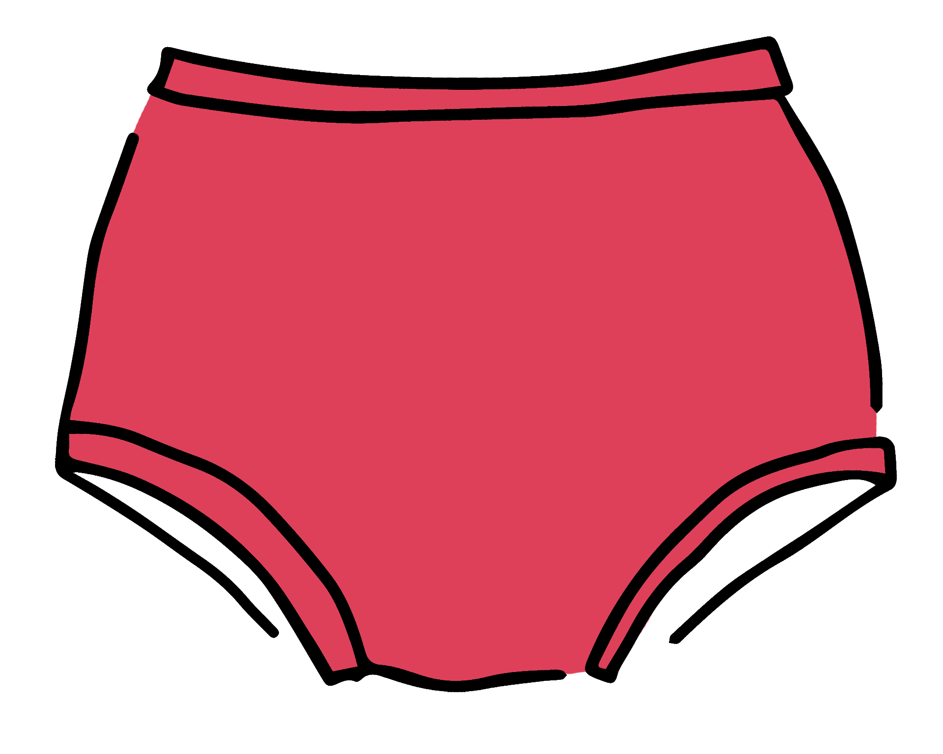 Drawing of Thunderpants Original style underwear in Pomegranate Punch.