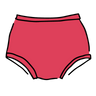 Drawing of Thunderpants Original style underwear in Pomegranate Punch.