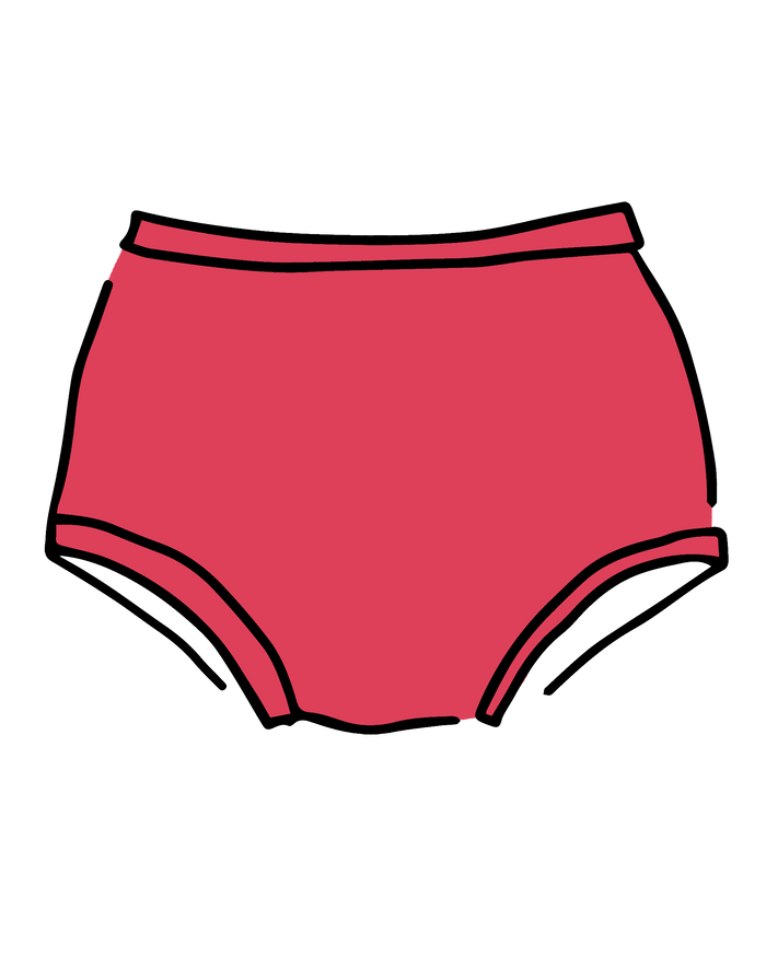 Drawing of Thunderpants Original style underwear in Pomegranate Punch.