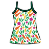 Drawing of Thunderpants Camisole in Root Veggies print.