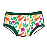 Drawing of Thunderpants Hipster style underwear in Root Veggies print.