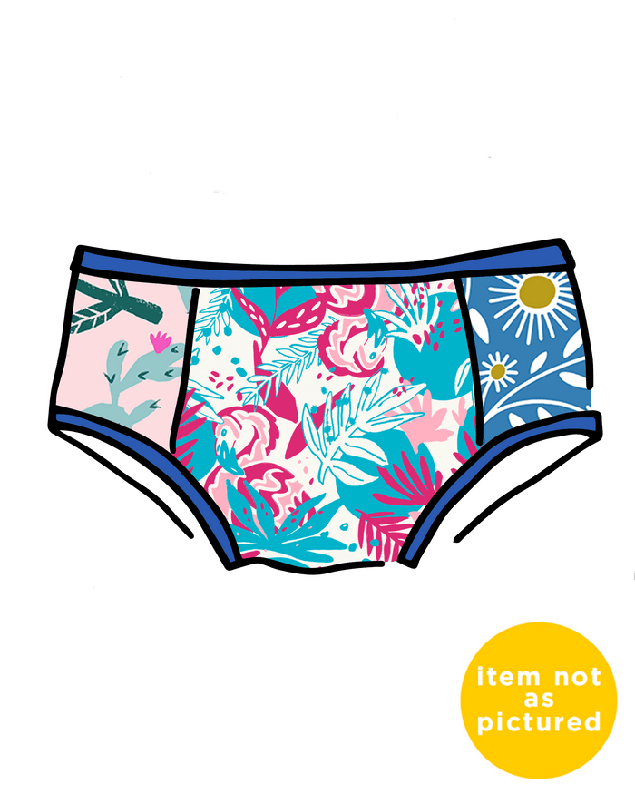 Drawing of Thunderpants Scrap Panel Pants Hipster style underwear.