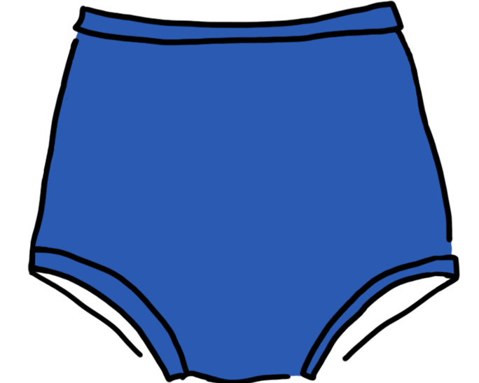 Drawing of Sky Rise style underwear in Blueberry Blue.