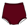 Drawing of Thunderpants Sky Rise style underwear in Cabern-YAY - deep wine red color.