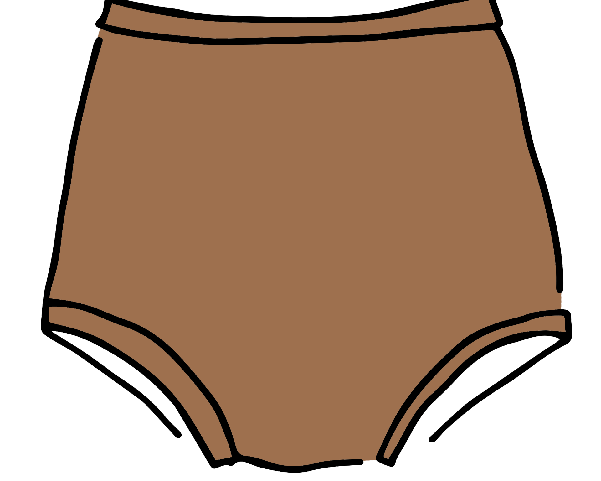 Drawing of Thunderpants Sky Rise style underwear in Hazelnut color.