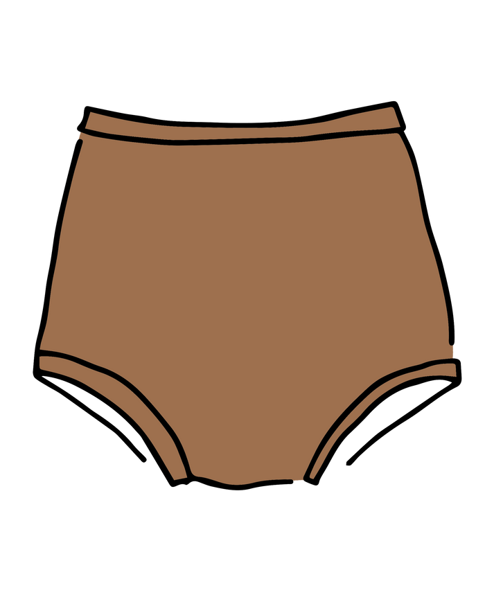 Drawing of Thunderpants Sky Rise style underwear in Hazelnut color.