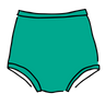 Drawing of Thunderpants Sky Rise style underwear in Peacock Green.