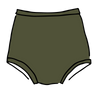 Drawing of Thunderpants Sky Rise style underwear in Pickled Green.