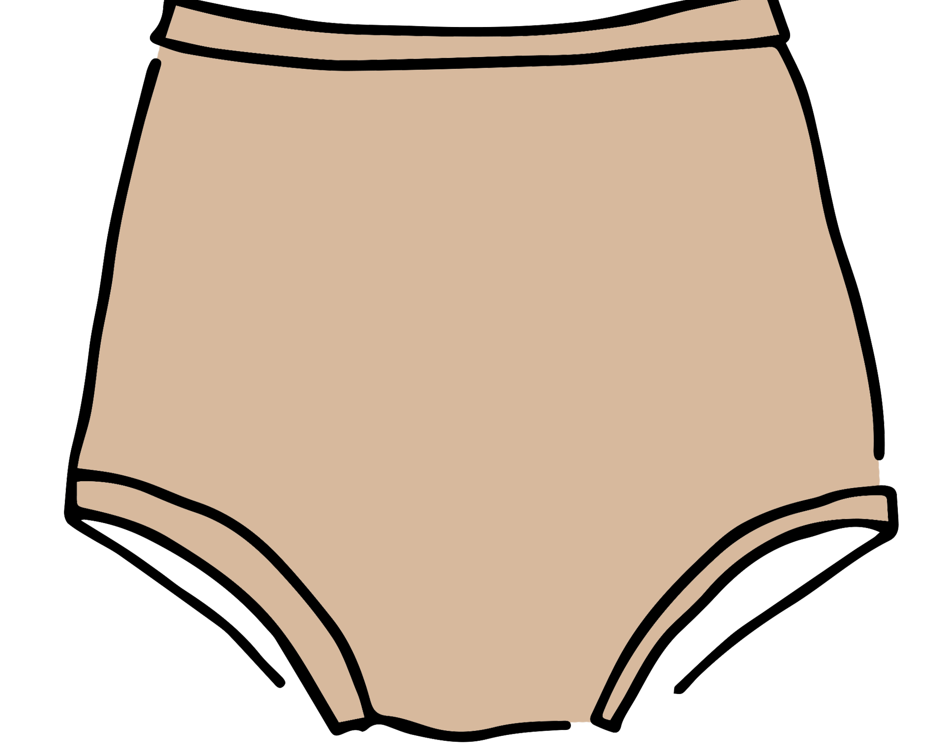 Drawing of Thunderpants Sky Rise style underwear in Pine Nut - lighter color tan.