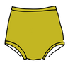 Drawing of Thunderpants Sky Rise style underwear in Star Fruit color - a chartreuse yellow.