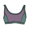 Drawing of Thunderpants Swim Panel Top in lavender and lichen green.