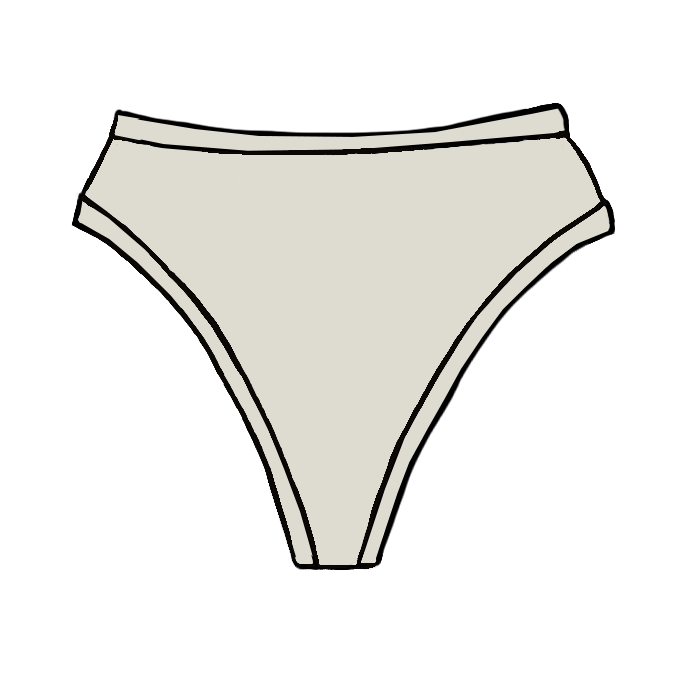 Drawing of Thunderpants Organic Cotton Thong style underwear in Plain Vanilla.