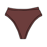 Drawing of Thunderpants Thong style underwear in Chestnut - a dark brown.