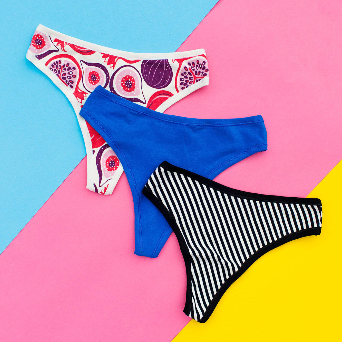 Flat lay of Thunderpants Thunder Thong style underwear.