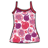 Drawing of Thunderpants Camisole in Two Fruits print - pomegranates and figs.