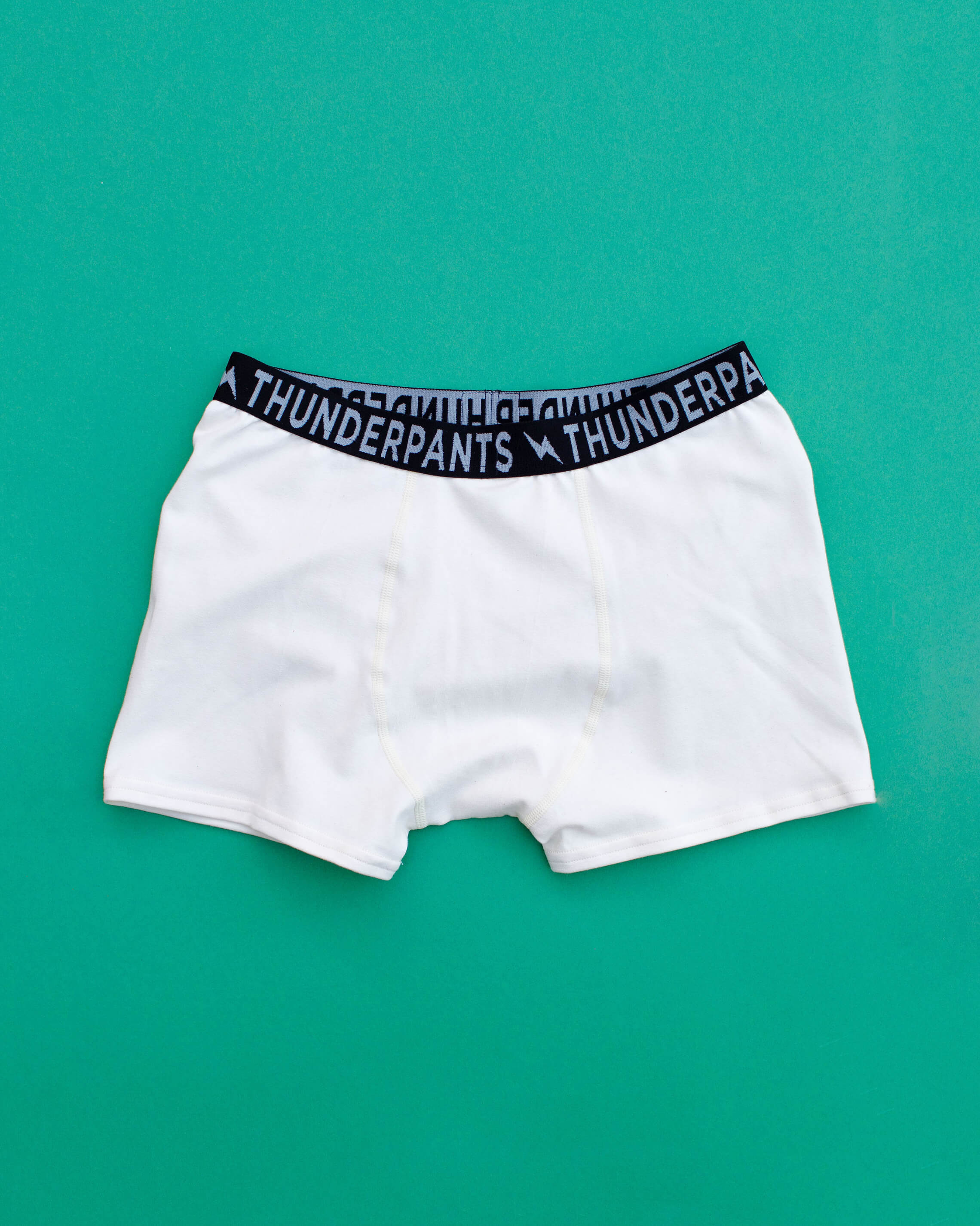 Flat lay of Thunderpants Boxer Brief style underwear  in Plain Vanilla.