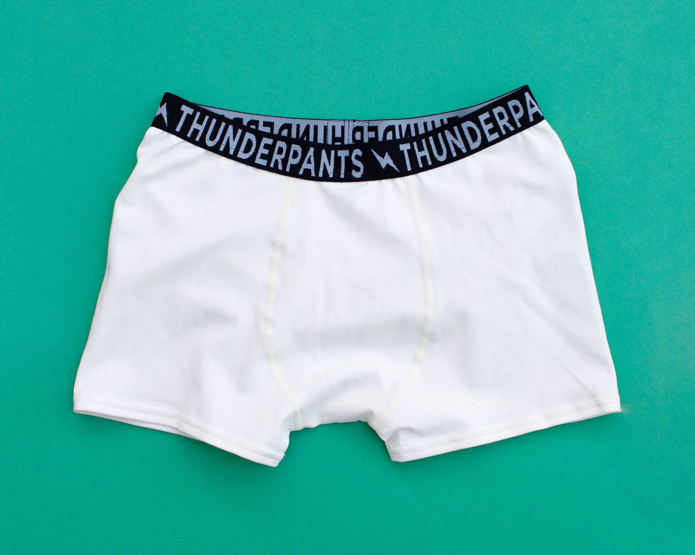 Flat lay of Thunderpants Boxer Brief style underwear  in Plain Vanilla.