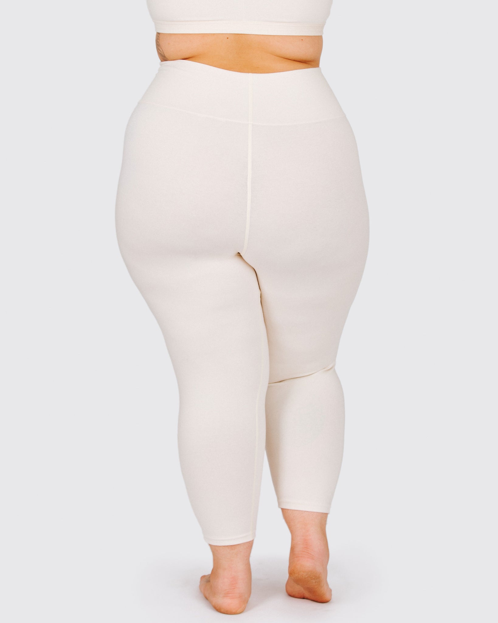 Shop Plain Mid-Rise Cropped Leggings with Elasticised Waistband