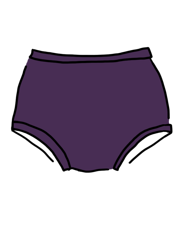 Drawing of purple Deep Amethyst Original style underwear.