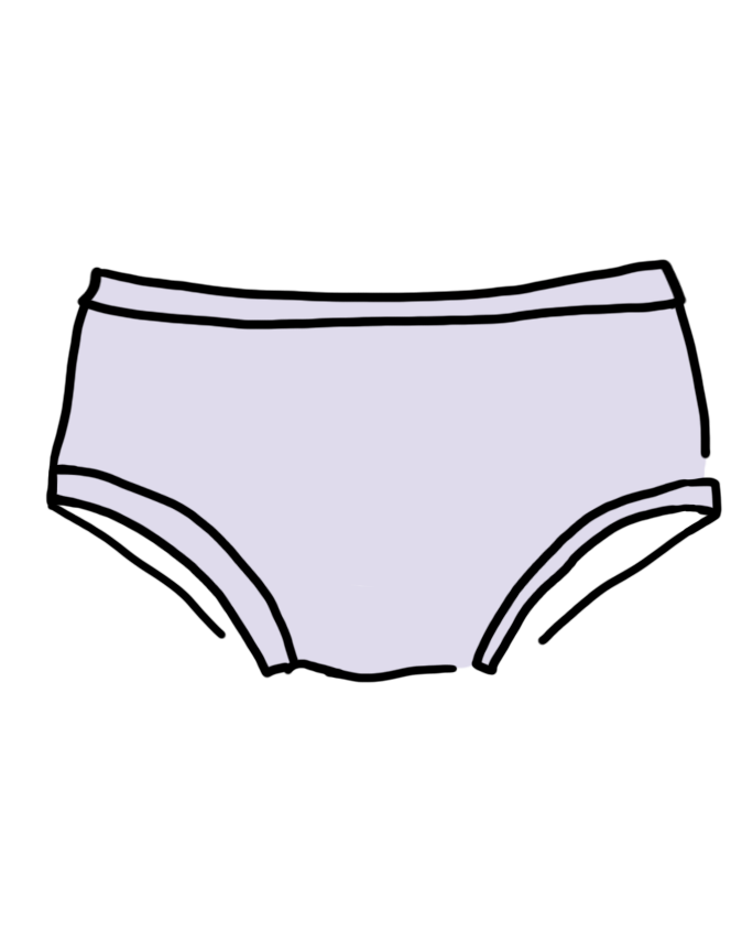 Drawing of Light Lavender Hipster style underwear.