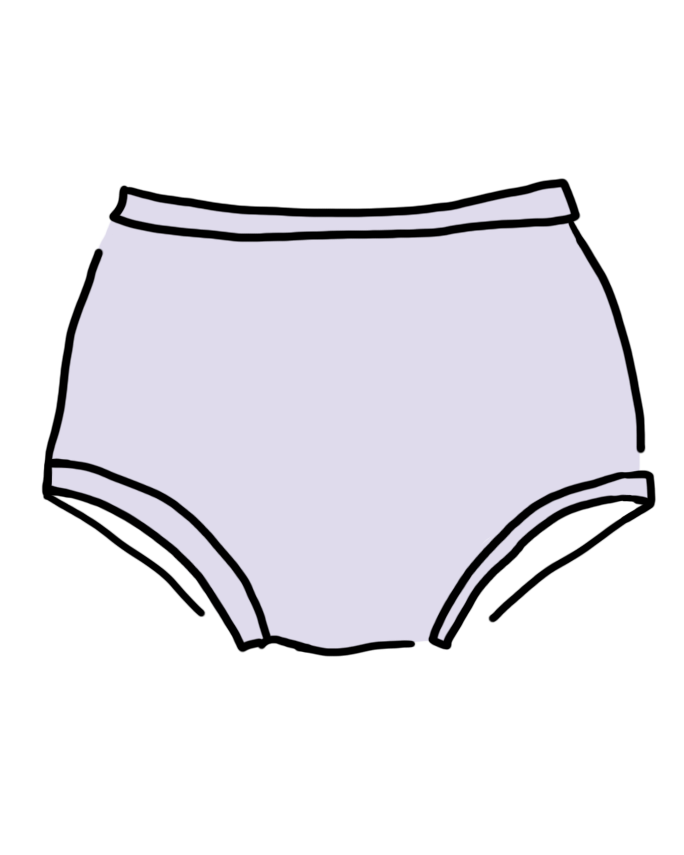 Drawing of Original Light Lavender underwear.