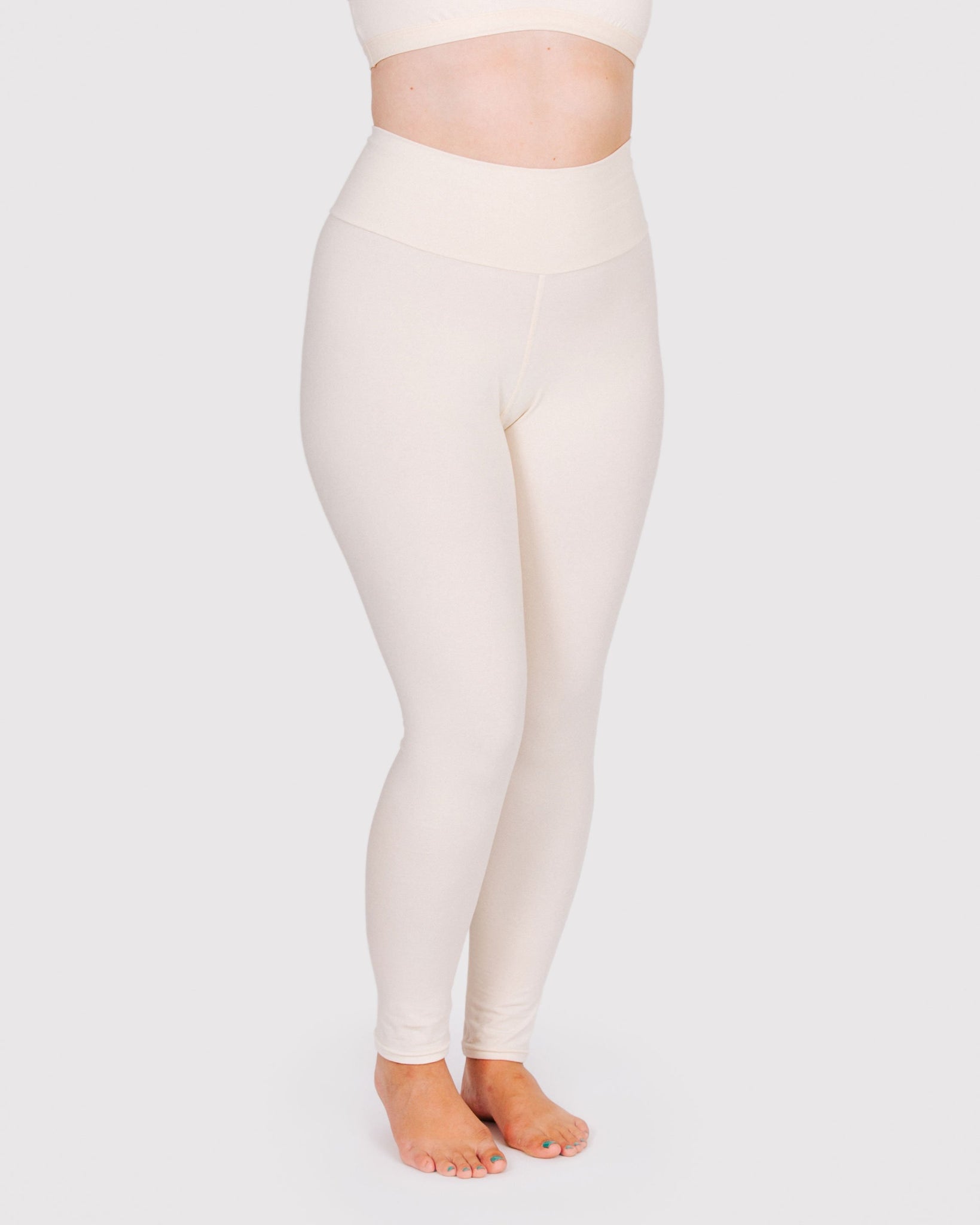 Ankle Fit Mixed Cotton with Spandex Stretchable Leggings Orange