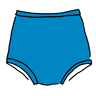 Drawing of Marina Blue Swimwear in Sky Rise style.