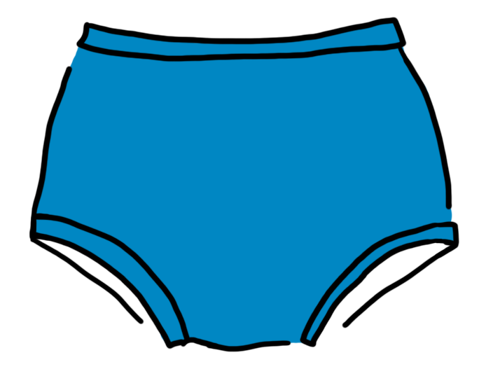 Drawing of Original style Swimwear Bottoms in Marina Blue.