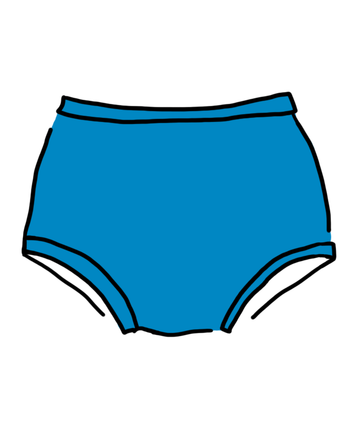 Drawing of Original style Swimwear Bottoms in Marina Blue.
